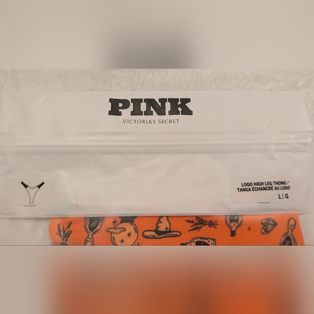 PINK Victoria's Secret Halloween Thong 5pack- Orange, Gray, Black - Picture 5 of 6